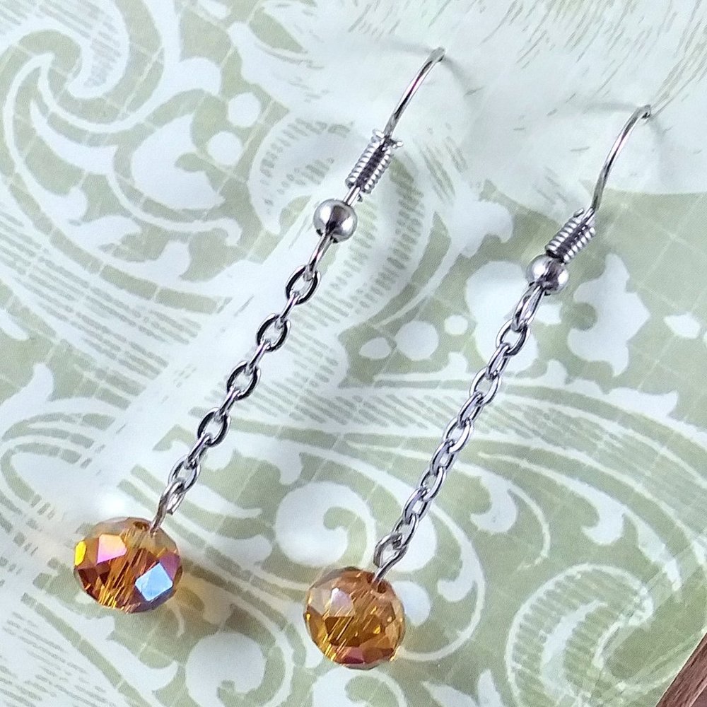 Topaz Crystal Dangle Earrings